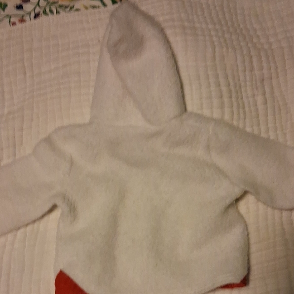 Vintage MADE IN UK Kids White Hoodie with Red and Blue Trim - Picture 3 of 3